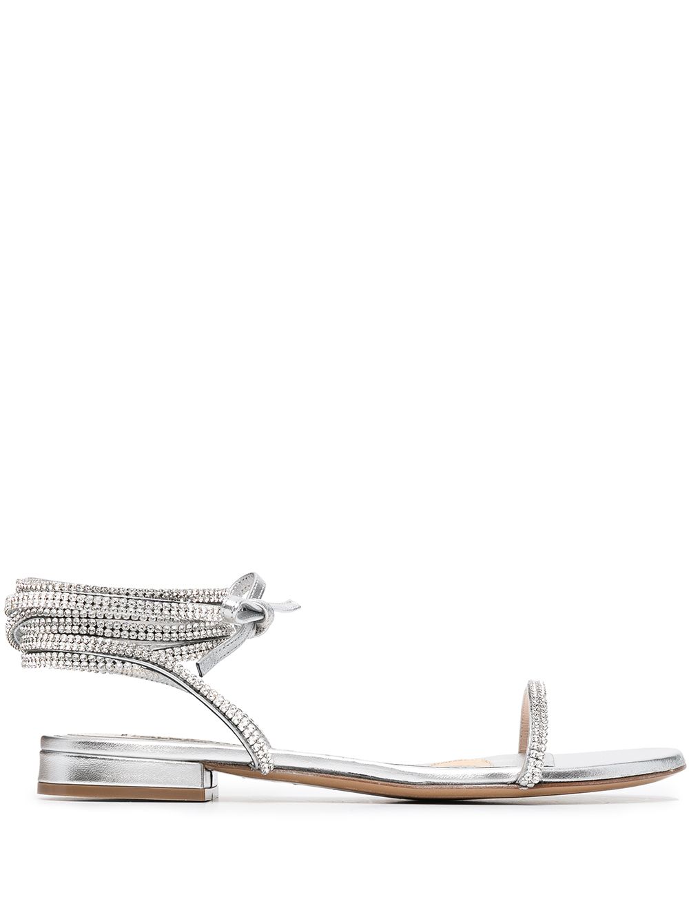 Alexandre Vauthier Amina 晶饰皮质凉鞋 - 银色