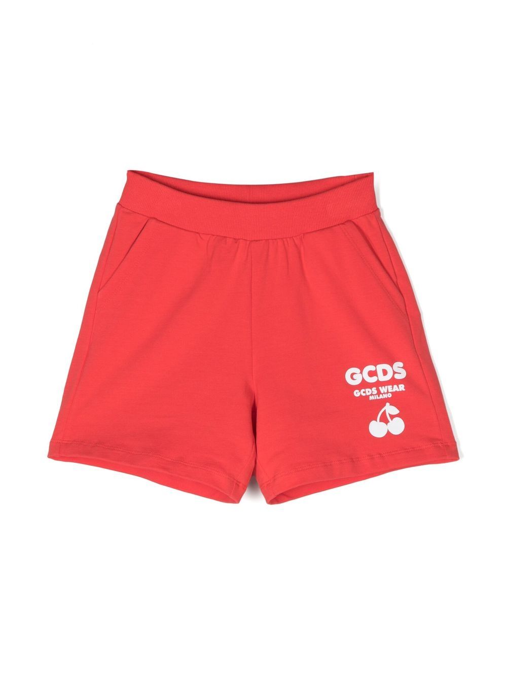 Gcds Kids logo印花运动短裤 - 红色