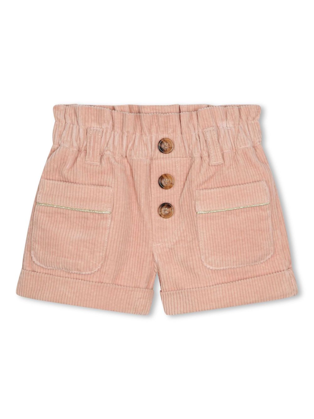 Chloé Kids 灯芯绒棉短裤 - 粉色