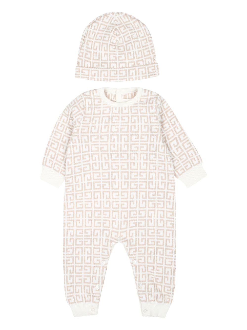 Givenchy Kids 4G 图案连体衣套装 - 中性色