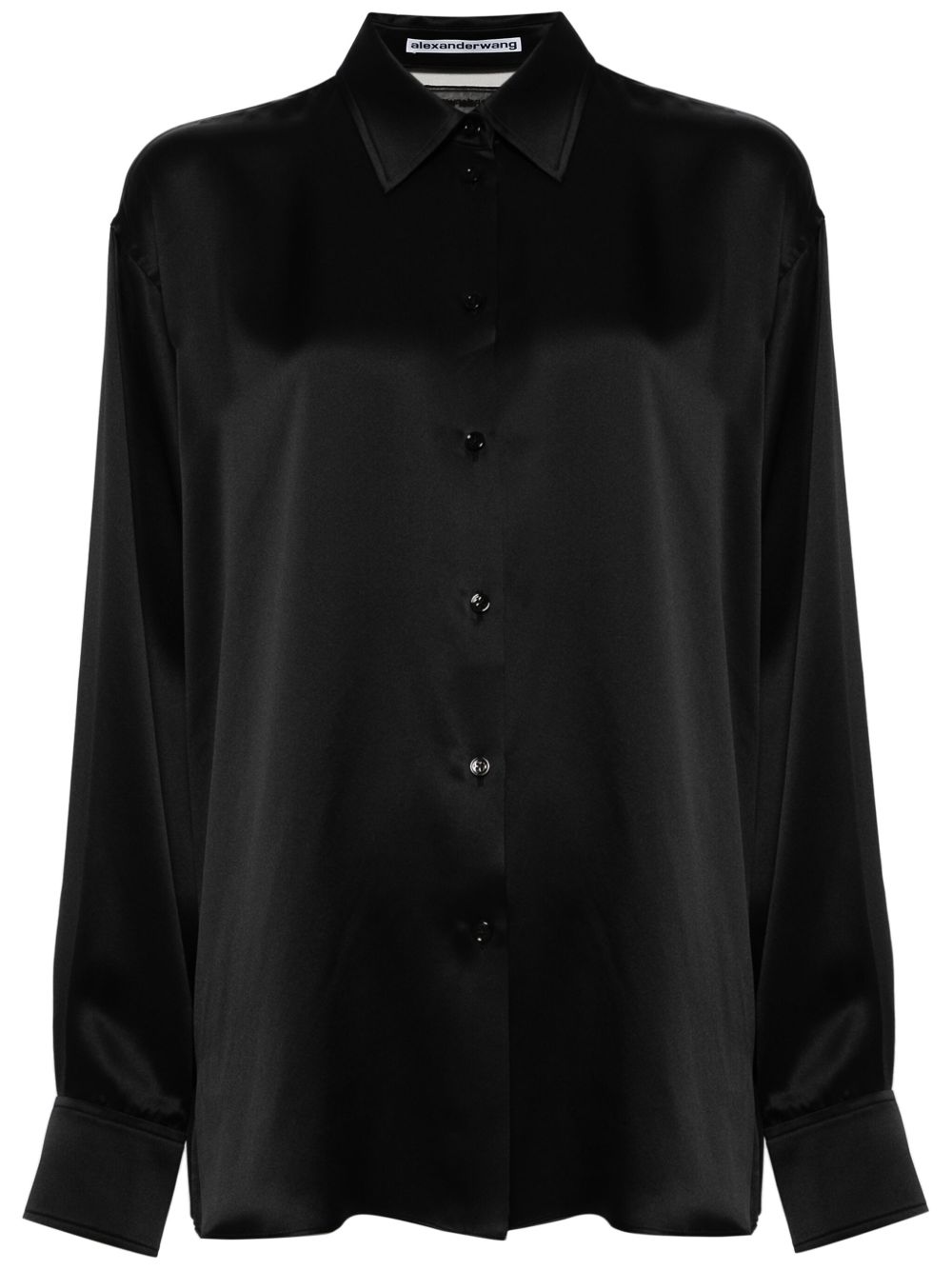 Alexander Wang 薄纱拼接真丝衬衫 - 黑色