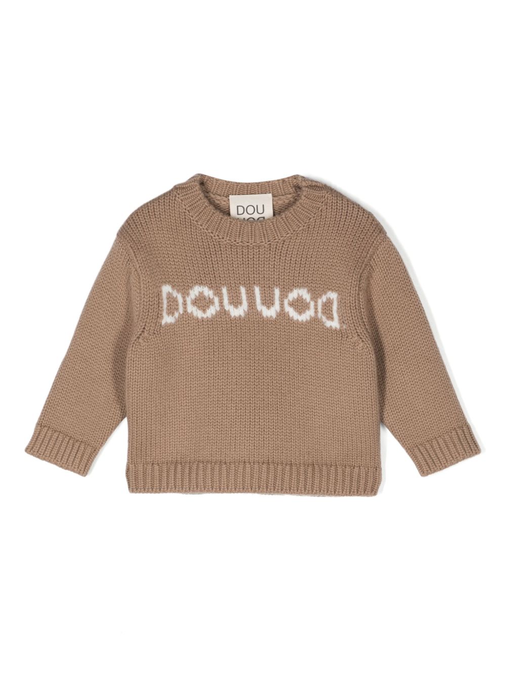Douuod Kids logo提花毛衣 - 褐色