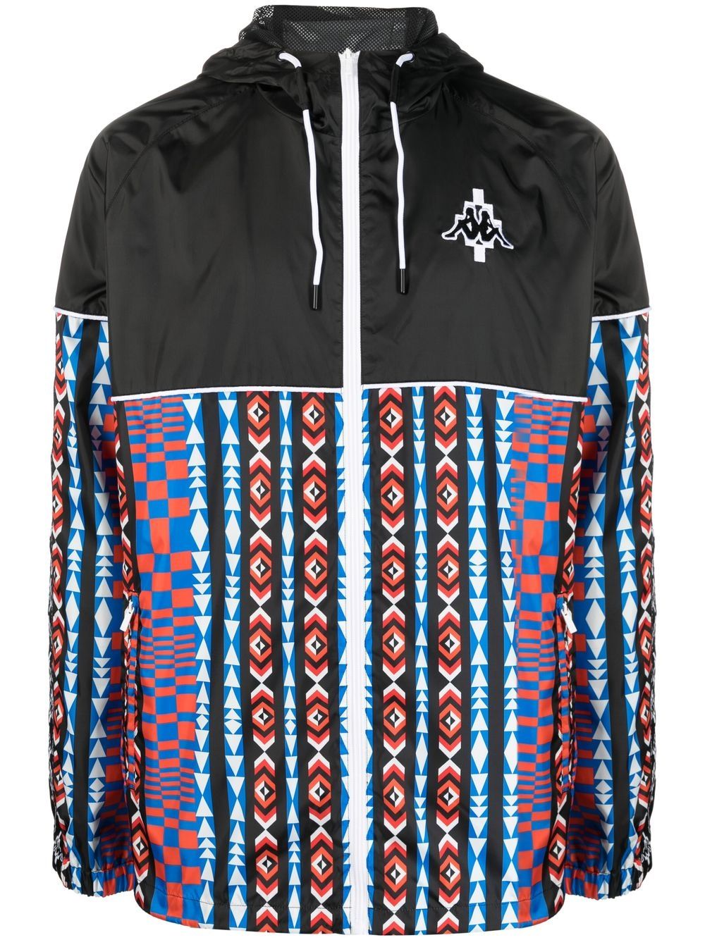Marcelo Burlon County of Milan x Kappa 几何图案印花运动夹克 - 黑色