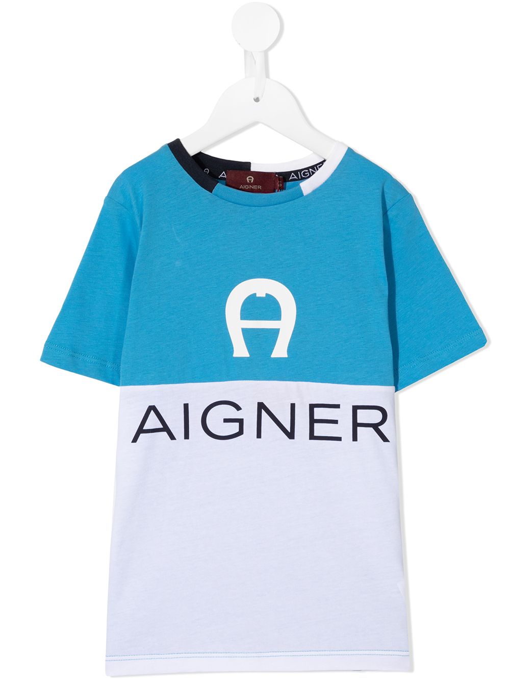 Aigner Kids 双色T恤 - 蓝色