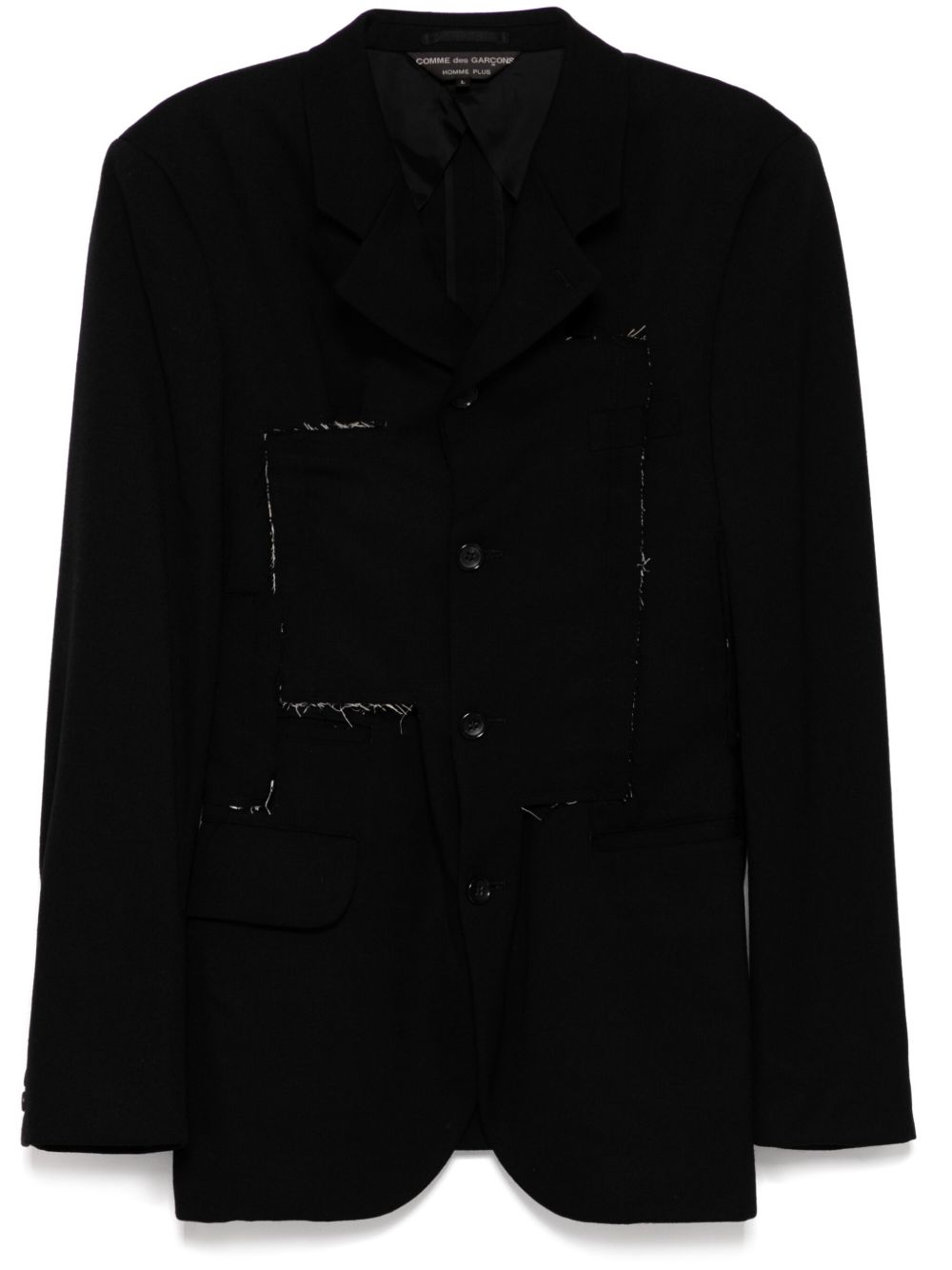 Comme Des Garçons 仿旧细节西装夹克 - 黑色