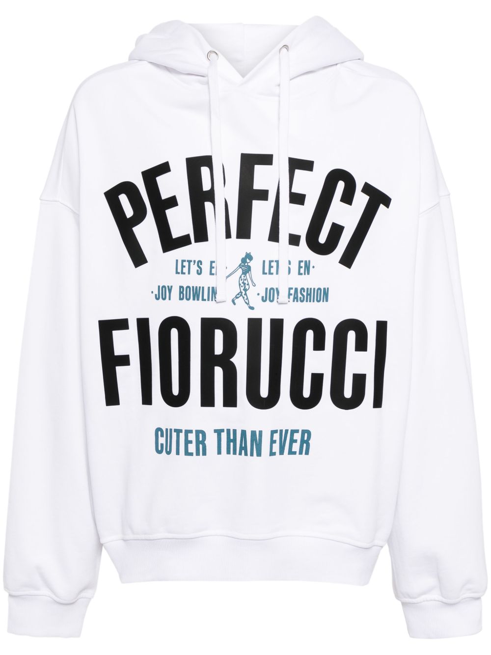 Fiorucci Perfect Fiorucci 印花棉连帽衫 - 白色