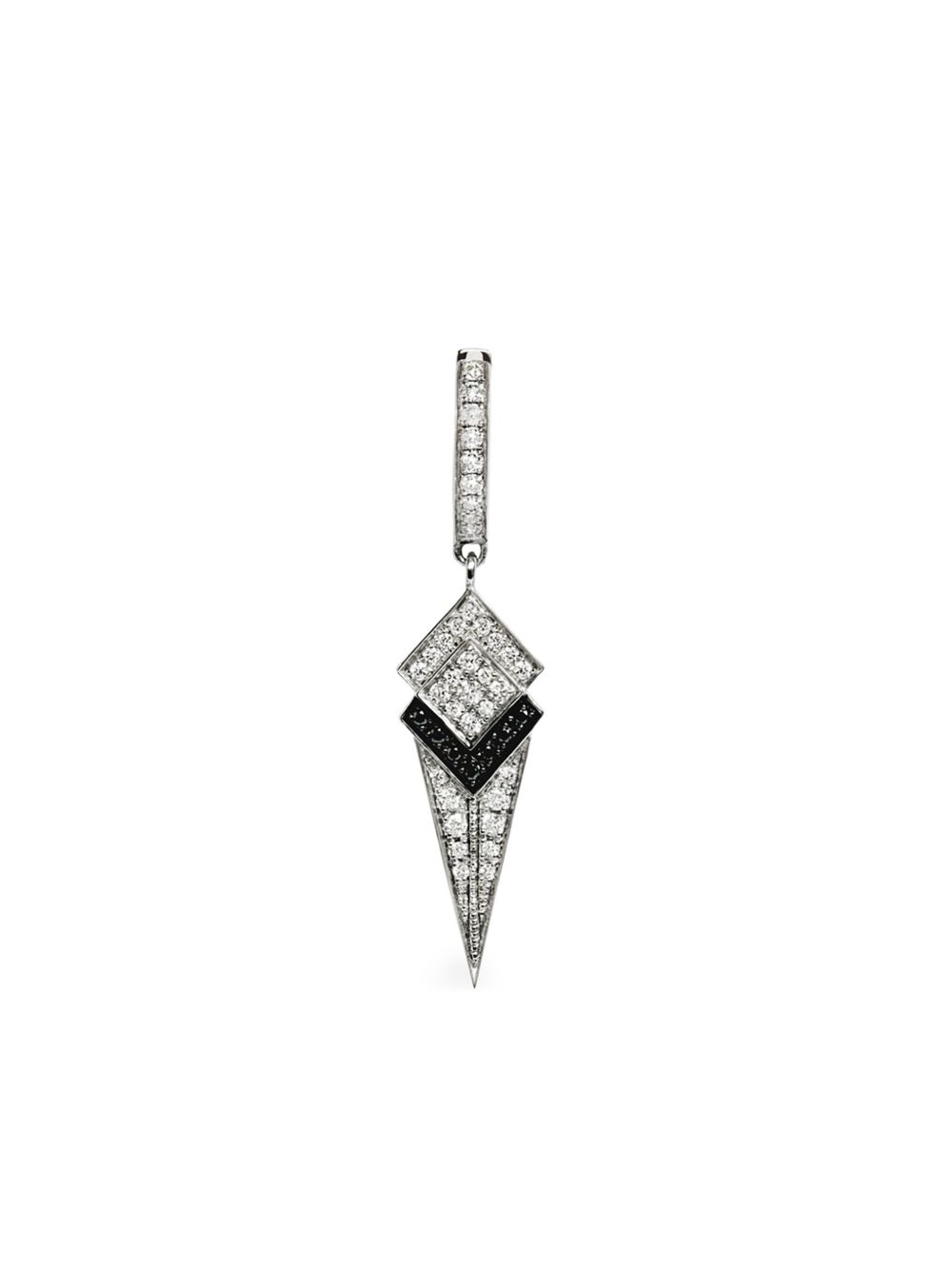 STATEMENT PARIS 纯银 Stairway Graded Cone 钻石耳环 - 银色