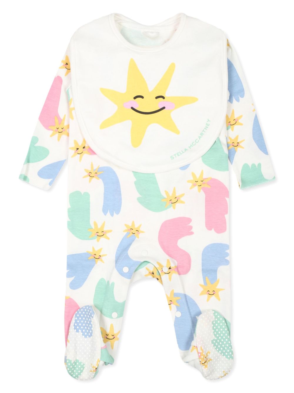 Stella McCartney Kids 图案印花连体衣套装 - 白色