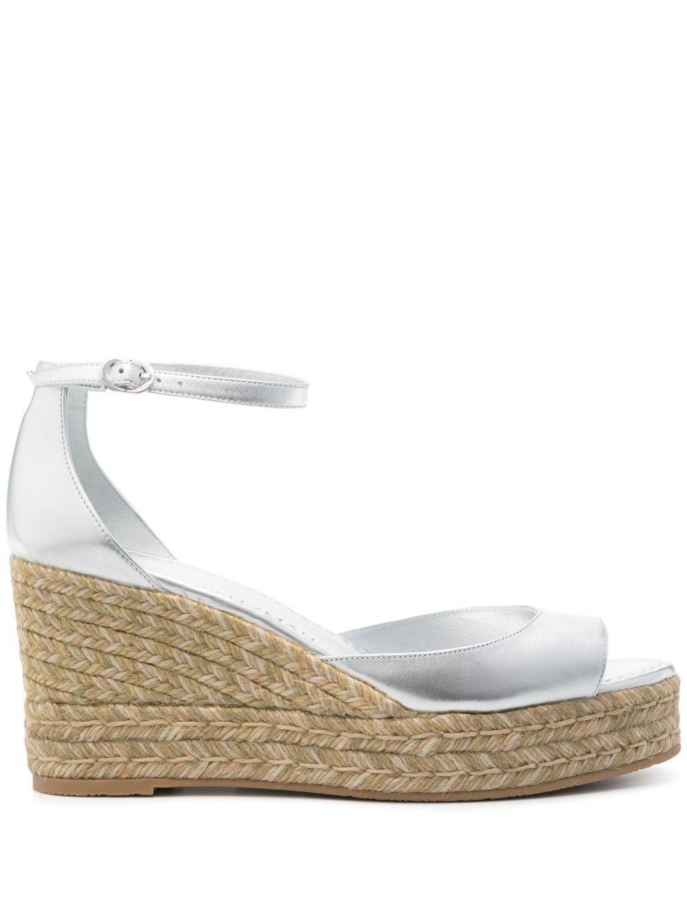 Stuart Weitzman Nudistia 高跟草编鞋 - 银色