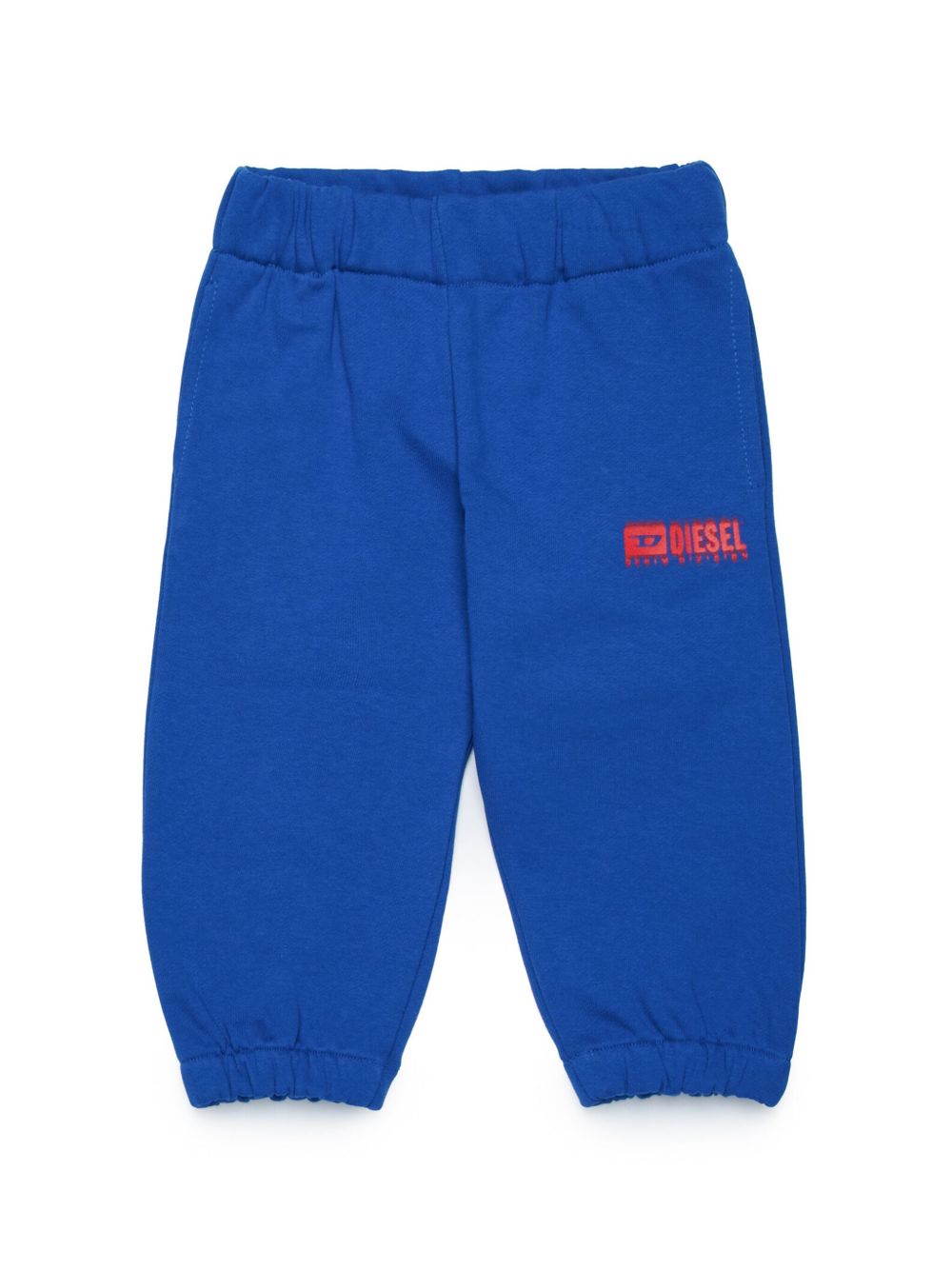Diesel Kids logo印花抓绒运动裤 - 蓝色