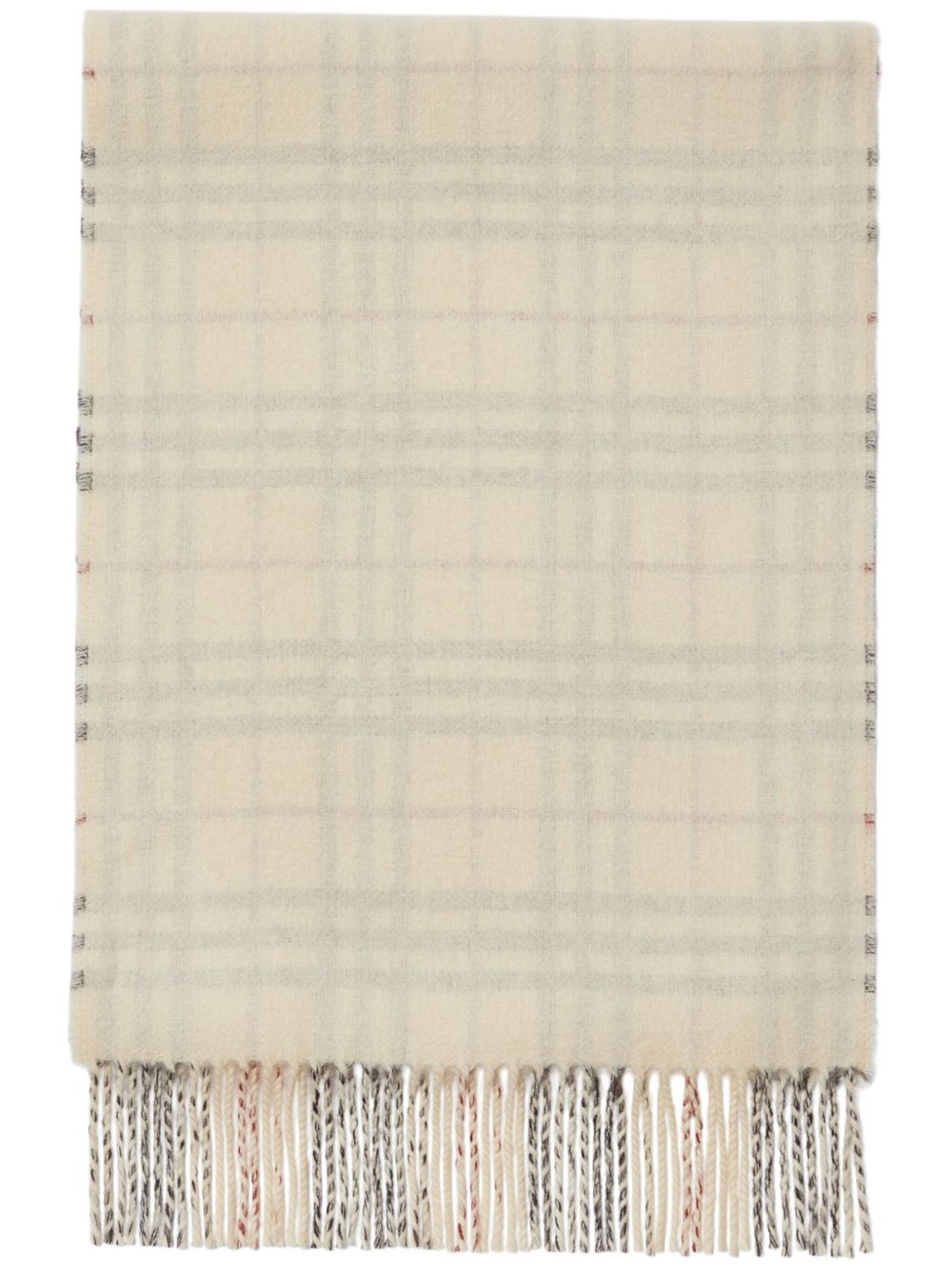Burberry 双面格纹羊绒围巾 - 中性色