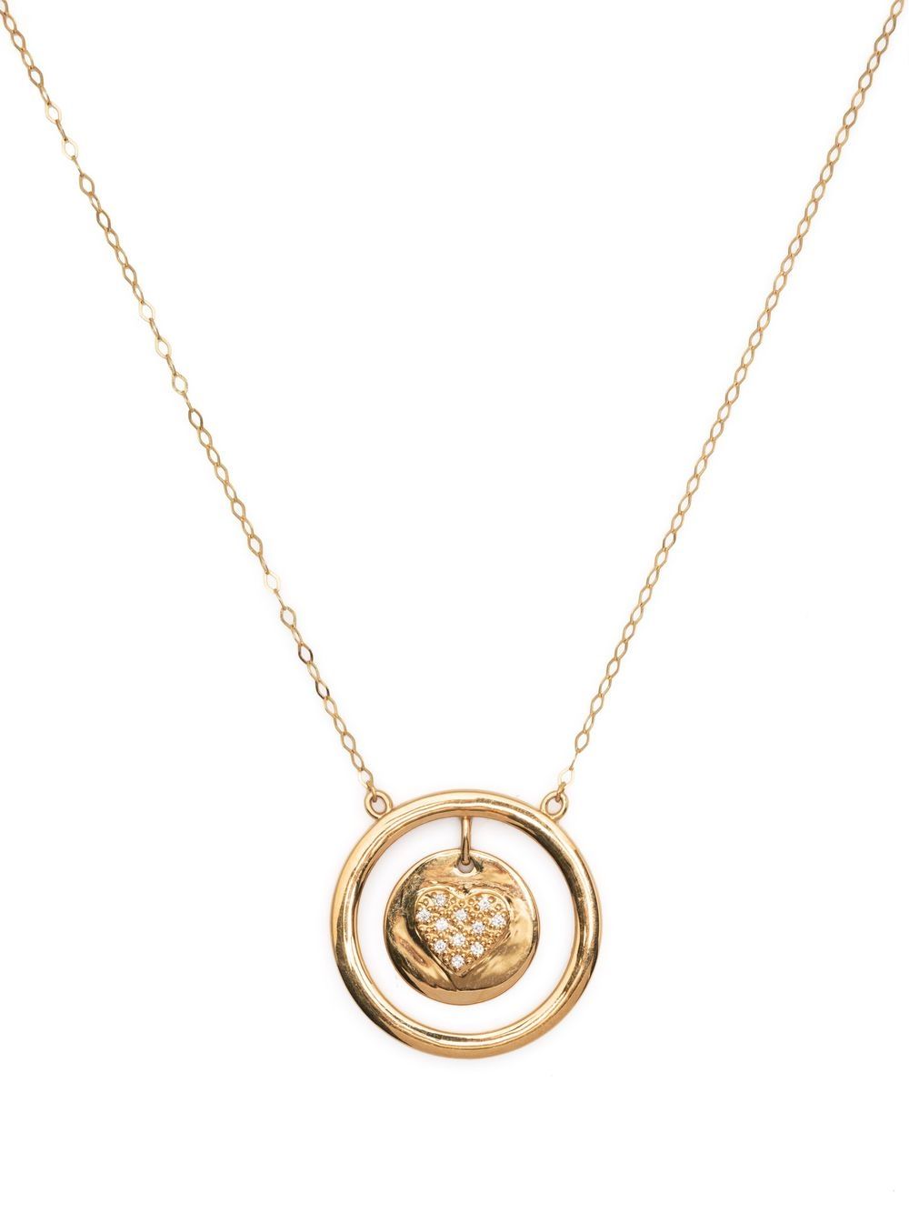 Swayta sha 18kt yellow gold heart-embellished necklace - 金色