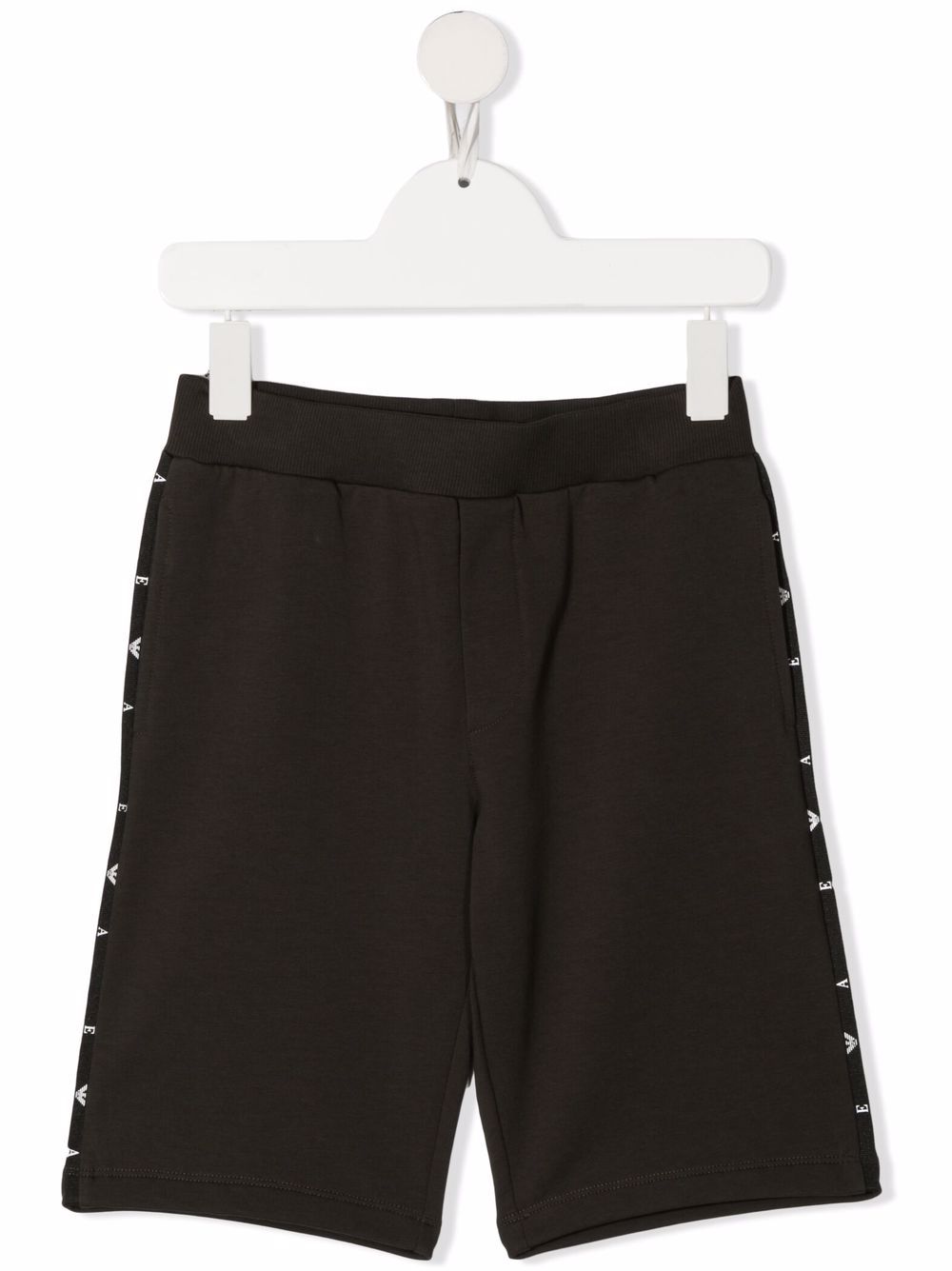 Emporio Armani Kids logo织带运动短裤 - 绿色