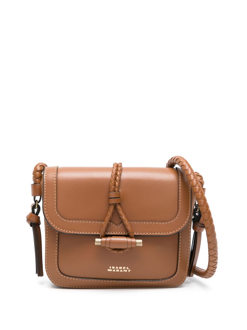 ISABEL MARANT Vigo Flap 皮质斜挎包 - 褐色