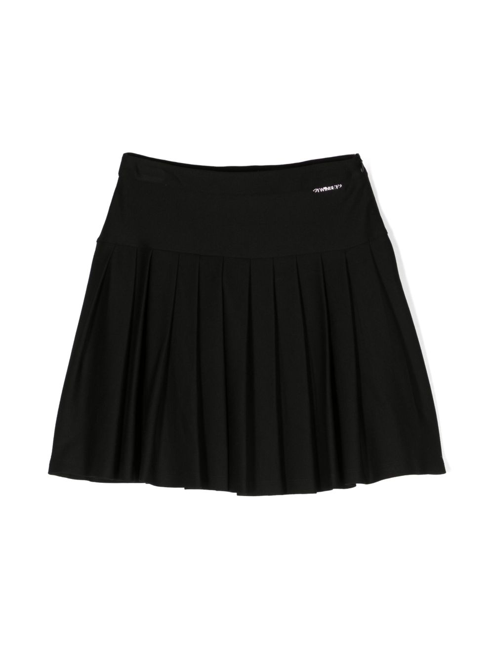TWINSET Kids 百褶弹性迷你半身裙 - 黑色