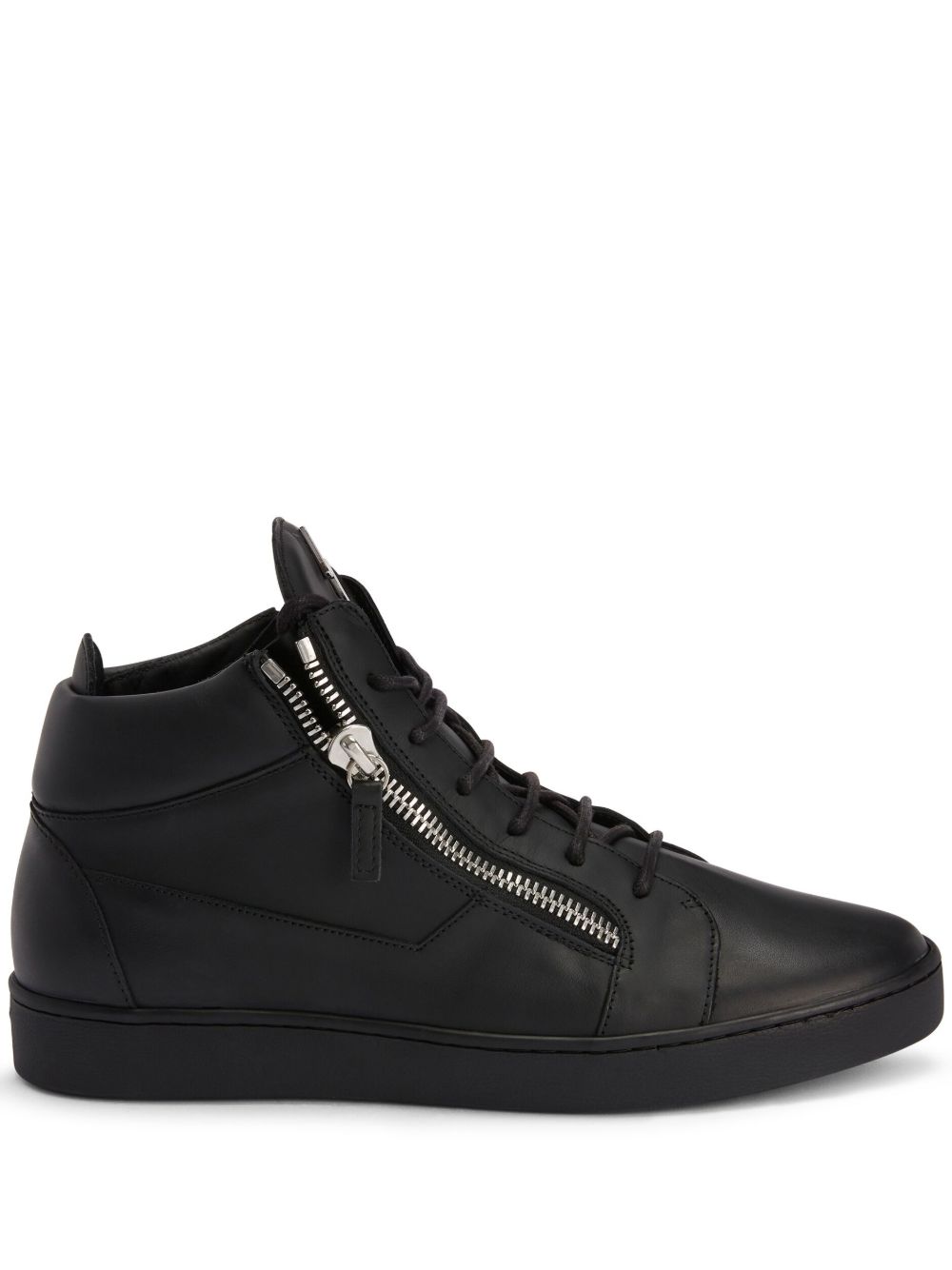 Giuseppe Zanotti Kriss 皮质运动鞋 - 黑色