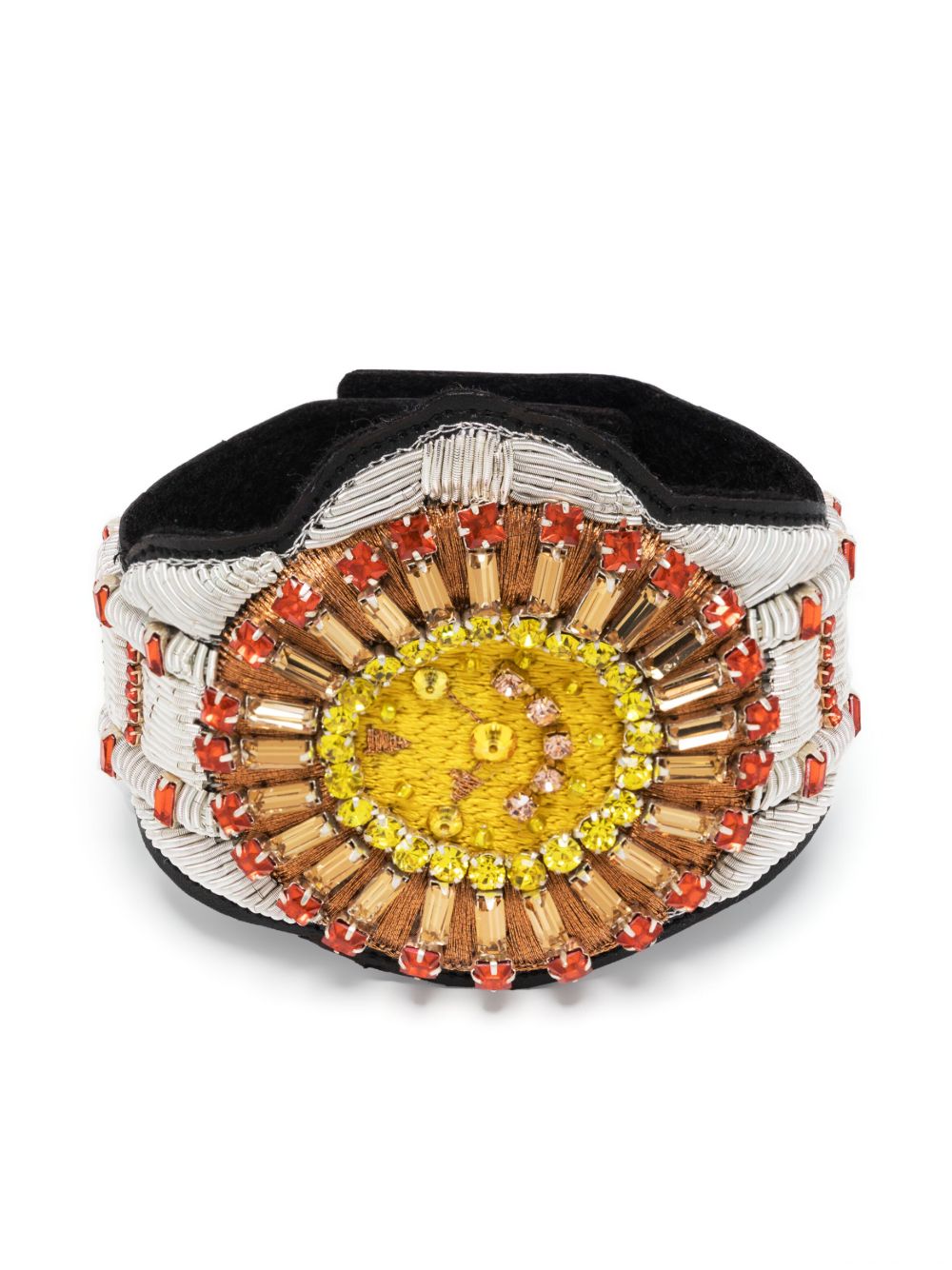 Walter Van Beirendonck Sun 刺绣手镯 - 银色