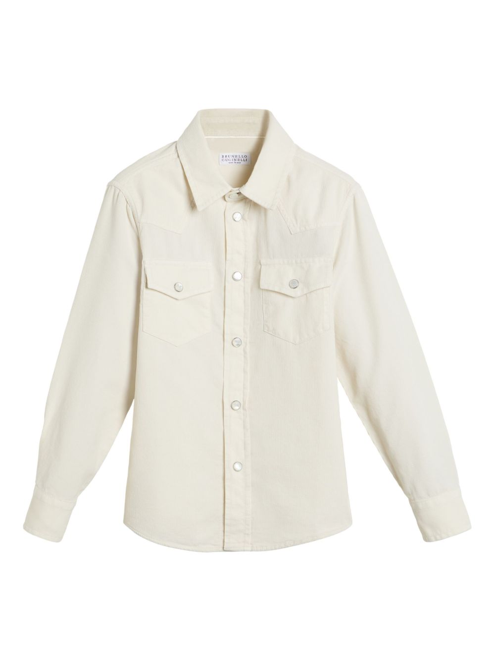 Brunello Cucinelli Kids 经典棉衬衫 - 中性色