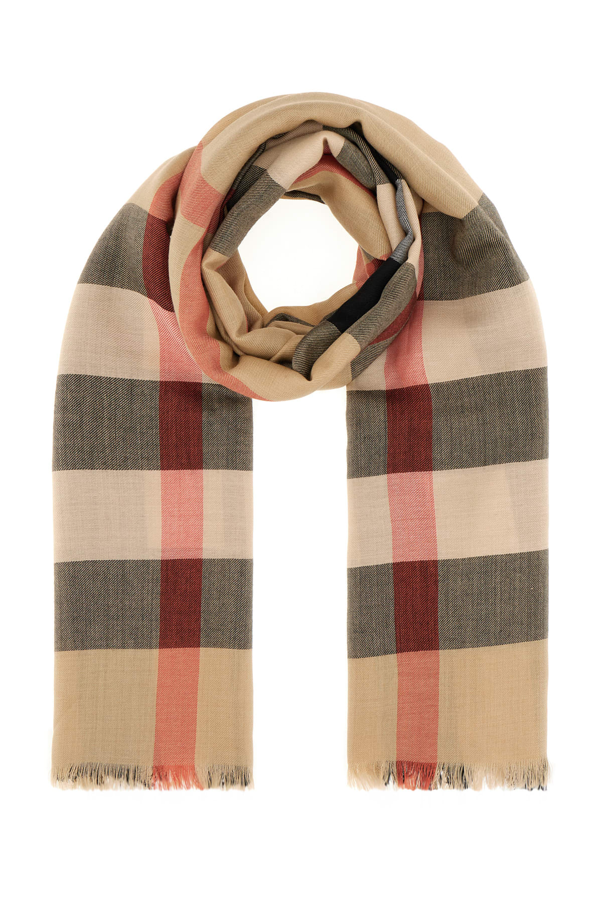 Burberry 刺绣羊绒混纺围巾