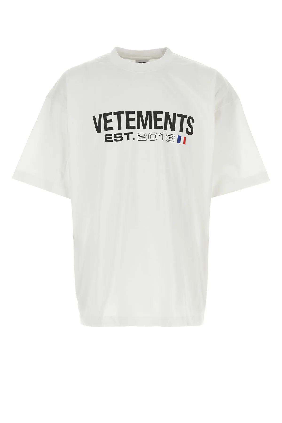VETEMENTS 白色纯棉宽松T恤