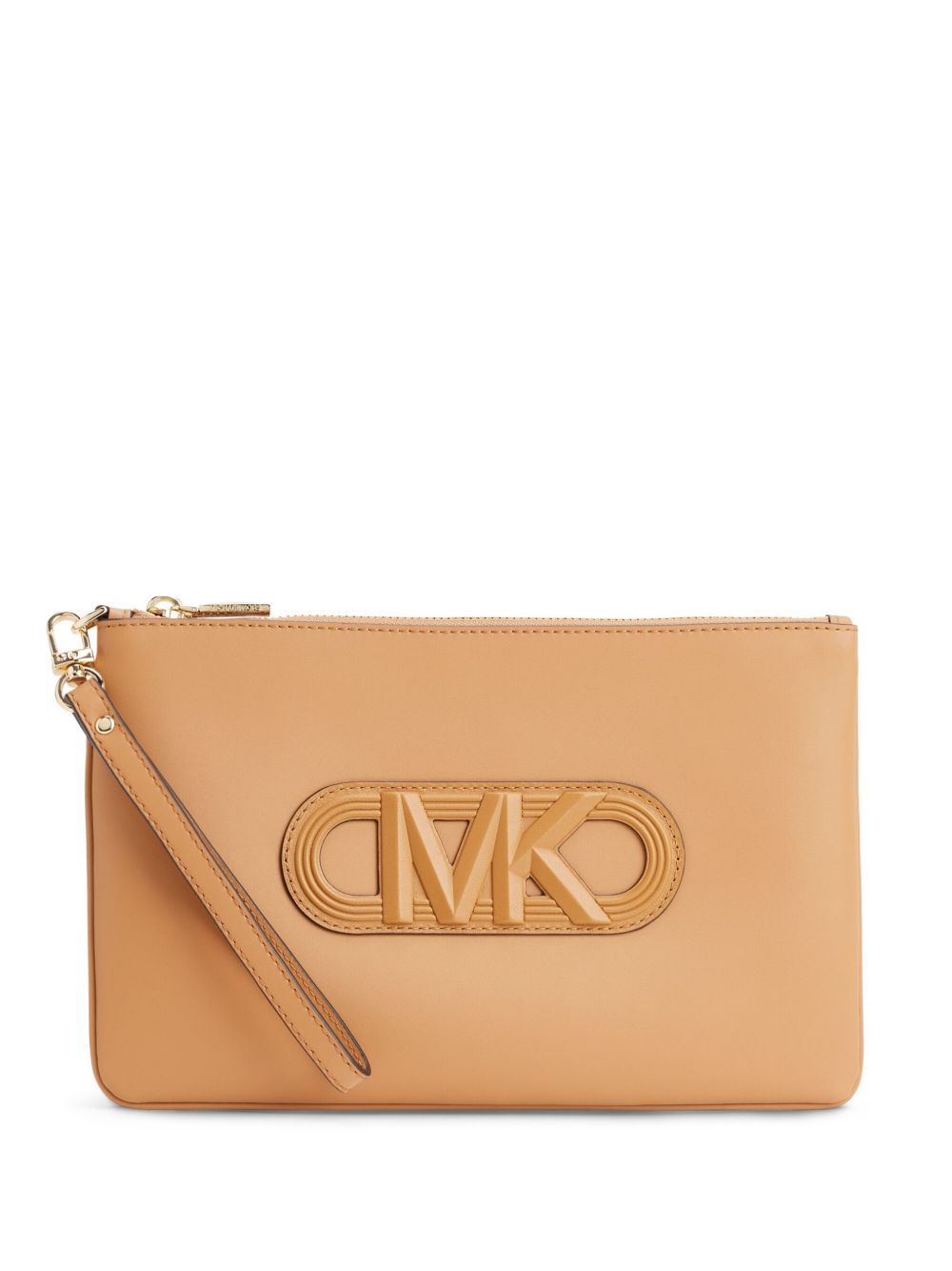Michael Kors logo压纹皮质手拿包 - 褐色