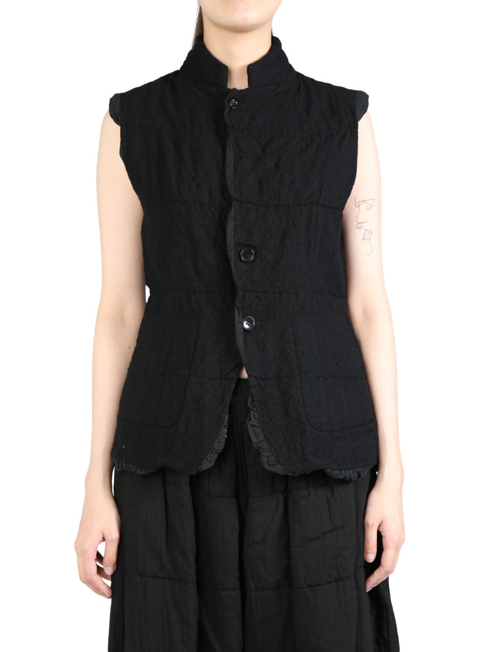 Comme des Garçons TAO ruffled-trim vest - 黑色