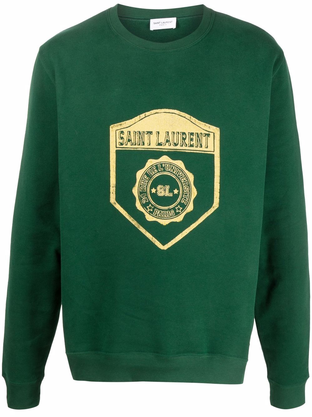 Saint Laurent University 徽章印花卫衣 - 绿色