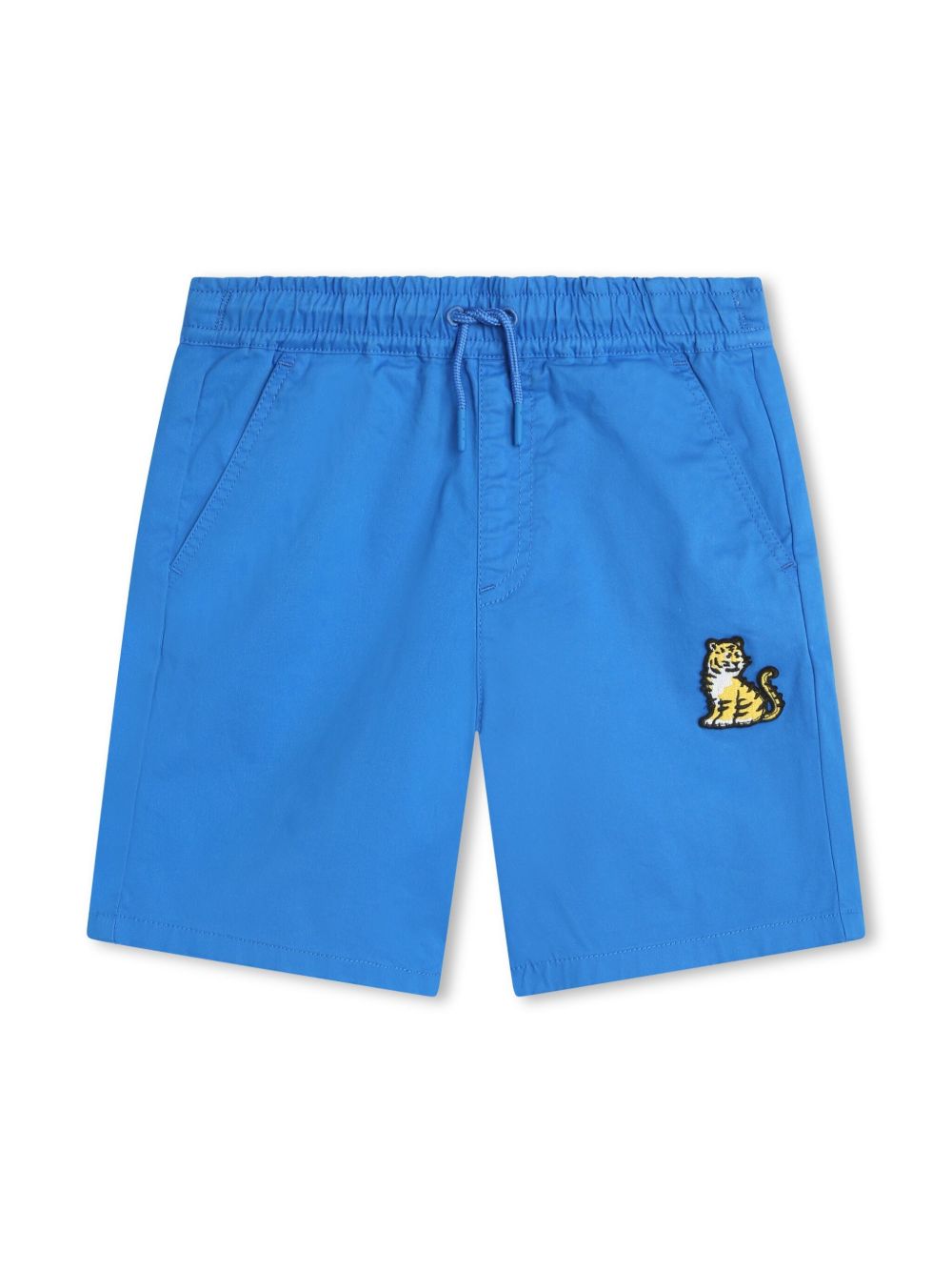 Kenzo Kids logo刺绣运动短裤 - 蓝色