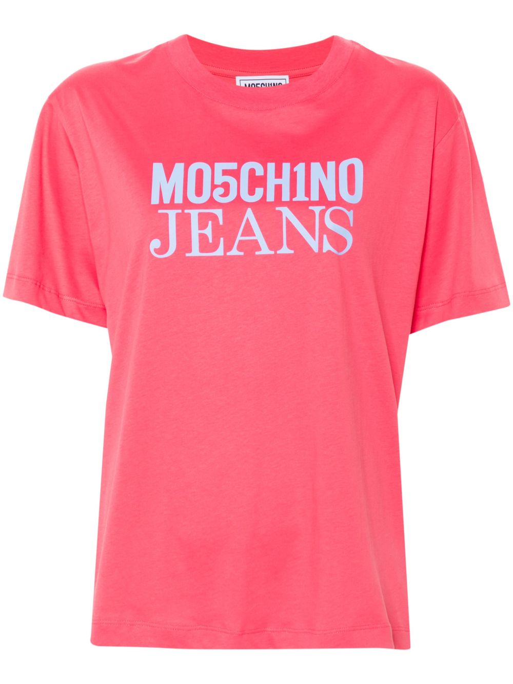 MOSCHINO JEANS logo印花棉T恤 - 粉色