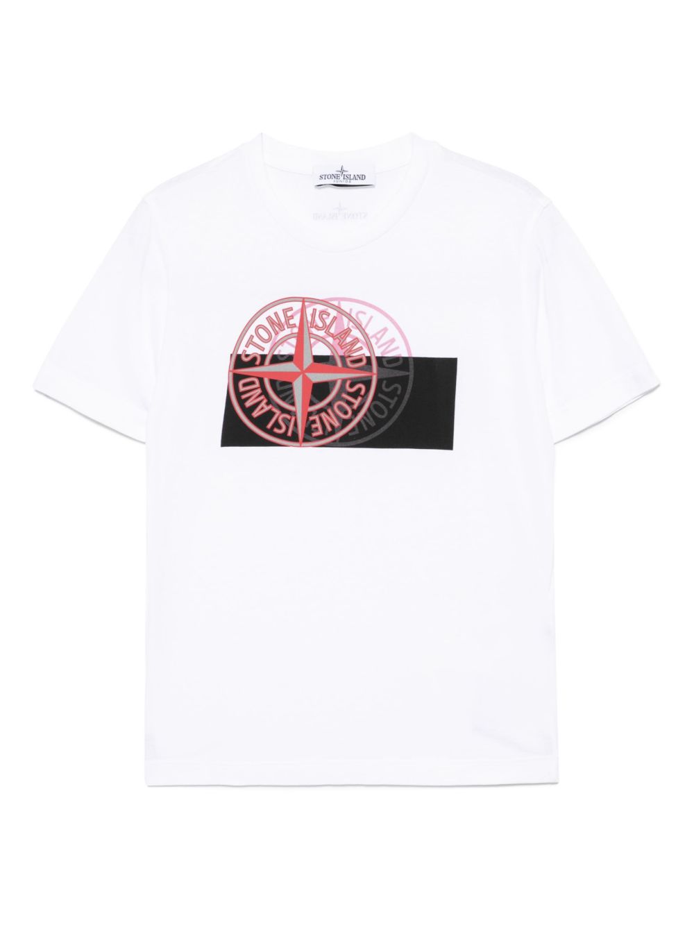 Stone Island Junior logo印花T恤 - 白色