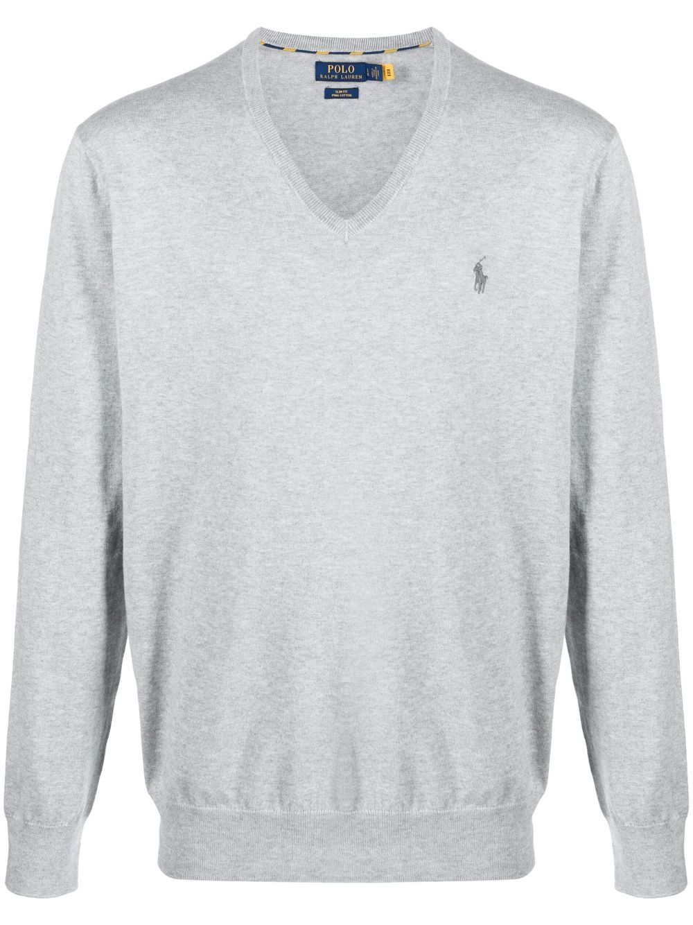 Polo Ralph Lauren 小马刺绣针织毛衣 - 灰色