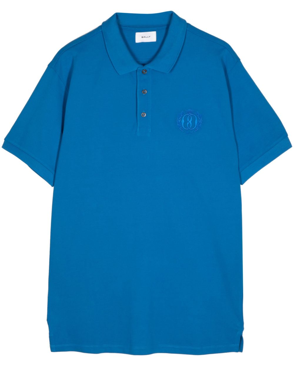 Bally logo刺绣棉polo衫 - 蓝色