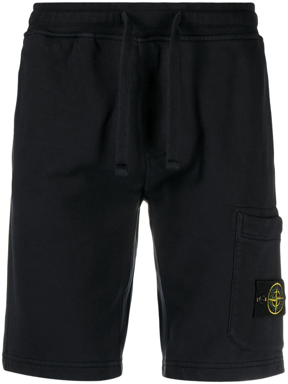 Stone Island Compass 徽章棉运动短裤 - 蓝色