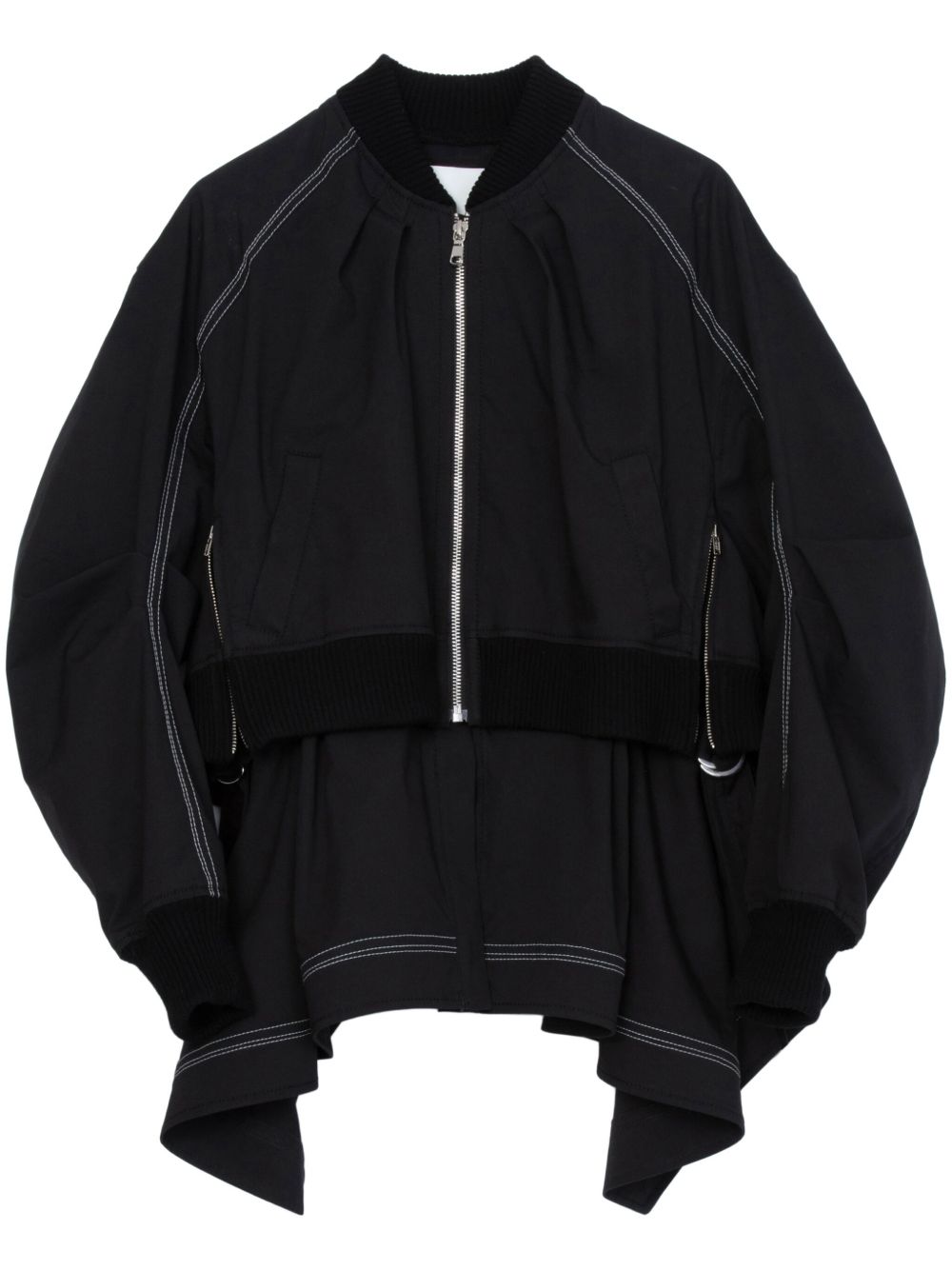 3.1 Phillip Lim 分层式设计棉混纺夹克 - 黑色