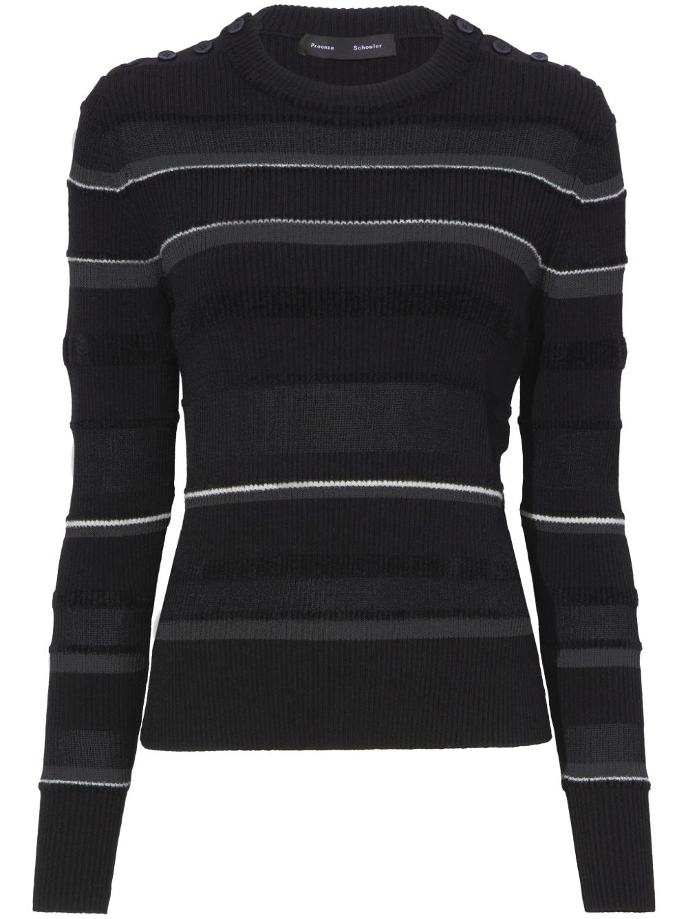 Proenza Schouler 条纹罗纹卫衣 - 黑色