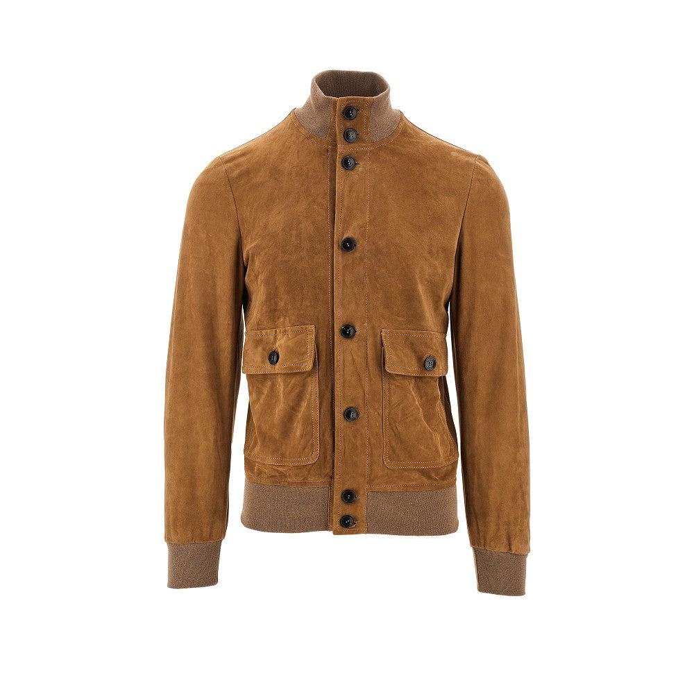 DACUTE Suede leather bomber jacket Man
