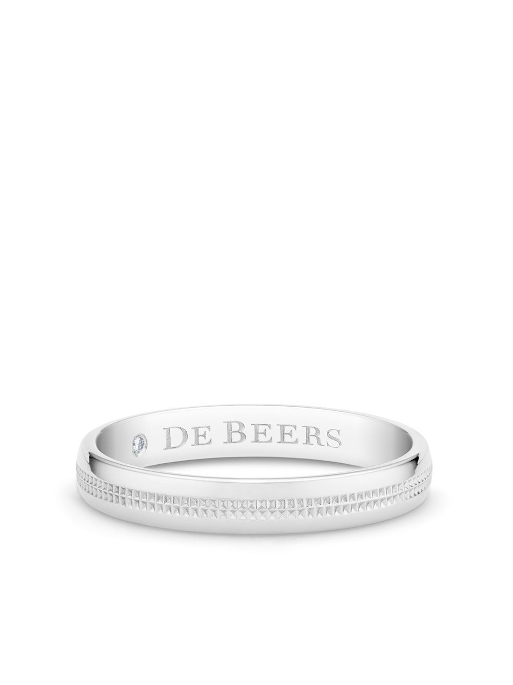 De Beers Jewellers logo雕刻戒指 - 银色