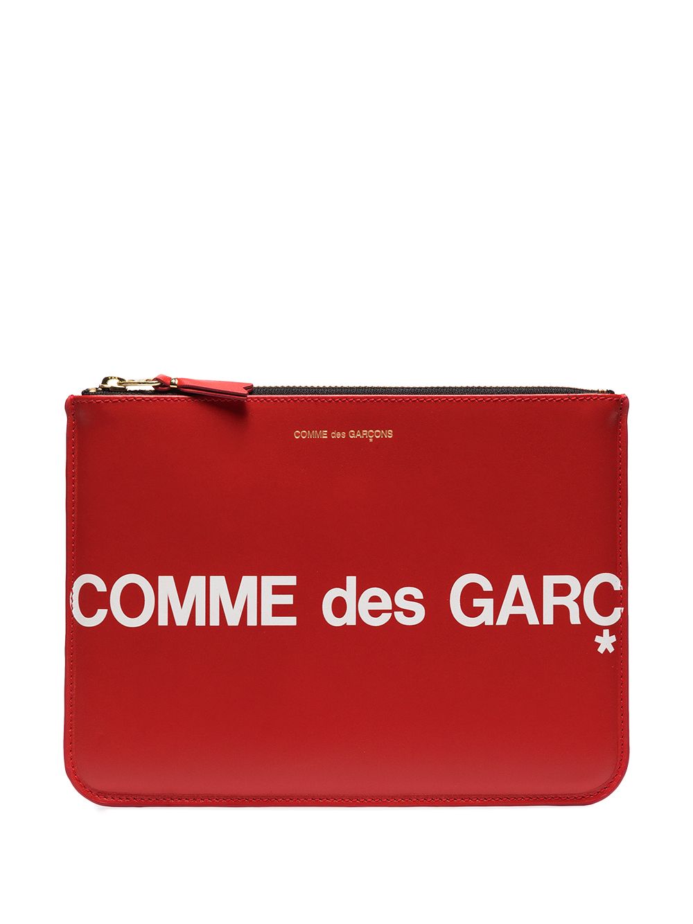 Comme Des Garçons Wallet logo印花皮质小袋 - 红色