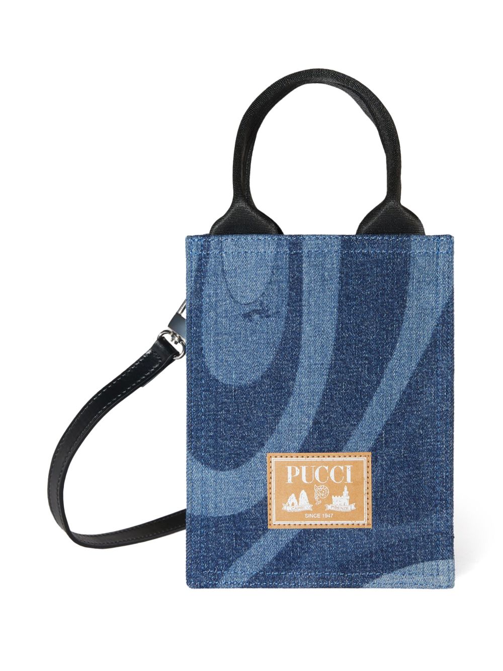 PUCCI Junior Marmo 印花牛仔托特包 - 蓝色