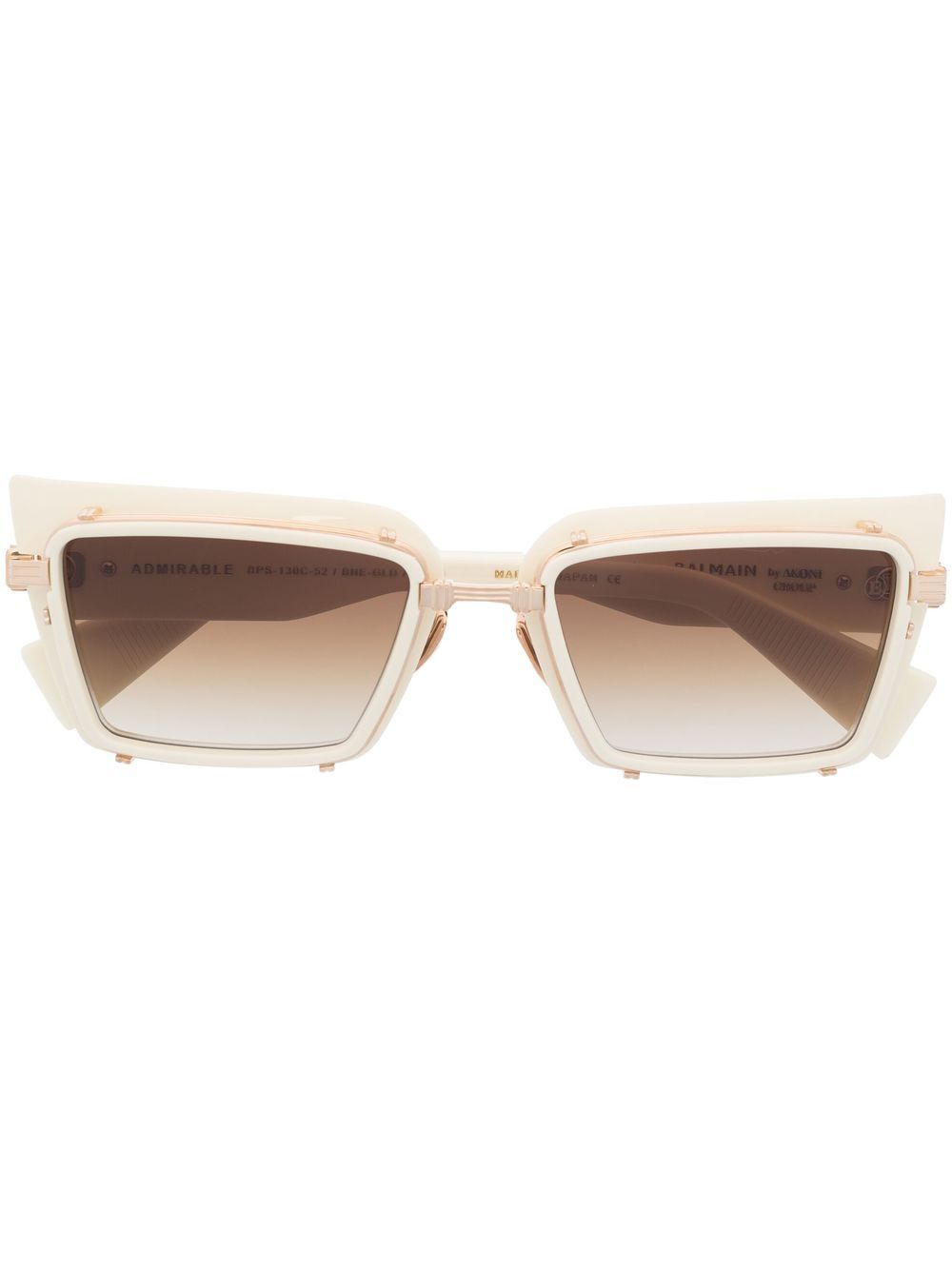 Balmain Eyewear 巴尔曼 Admirable 长方框太阳眼镜 - 白色