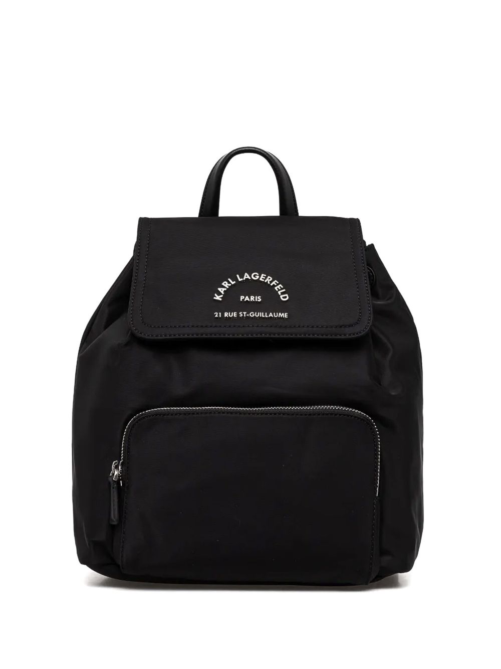 Karl Lagerfeld logo标牌双肩包 - 黑色