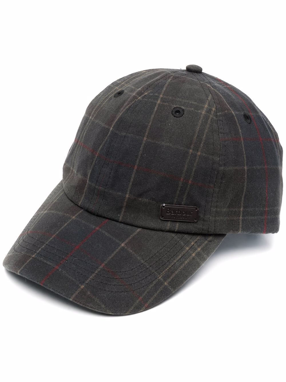 Barbour 格纹棒球帽 - 绿色