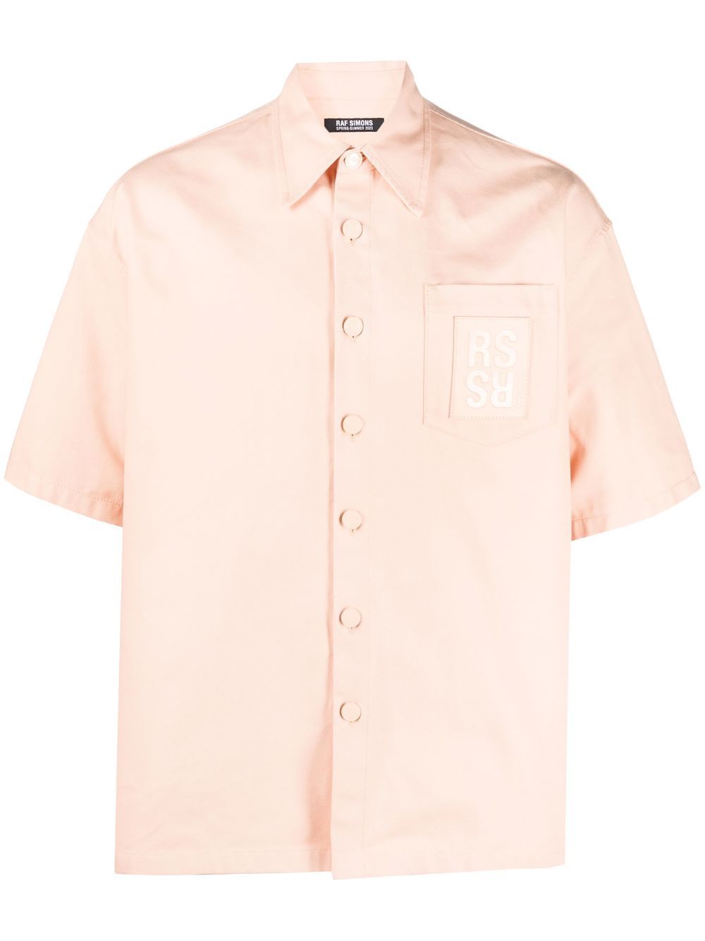 Raf Simons 标贴棉衬衫 - 橘色