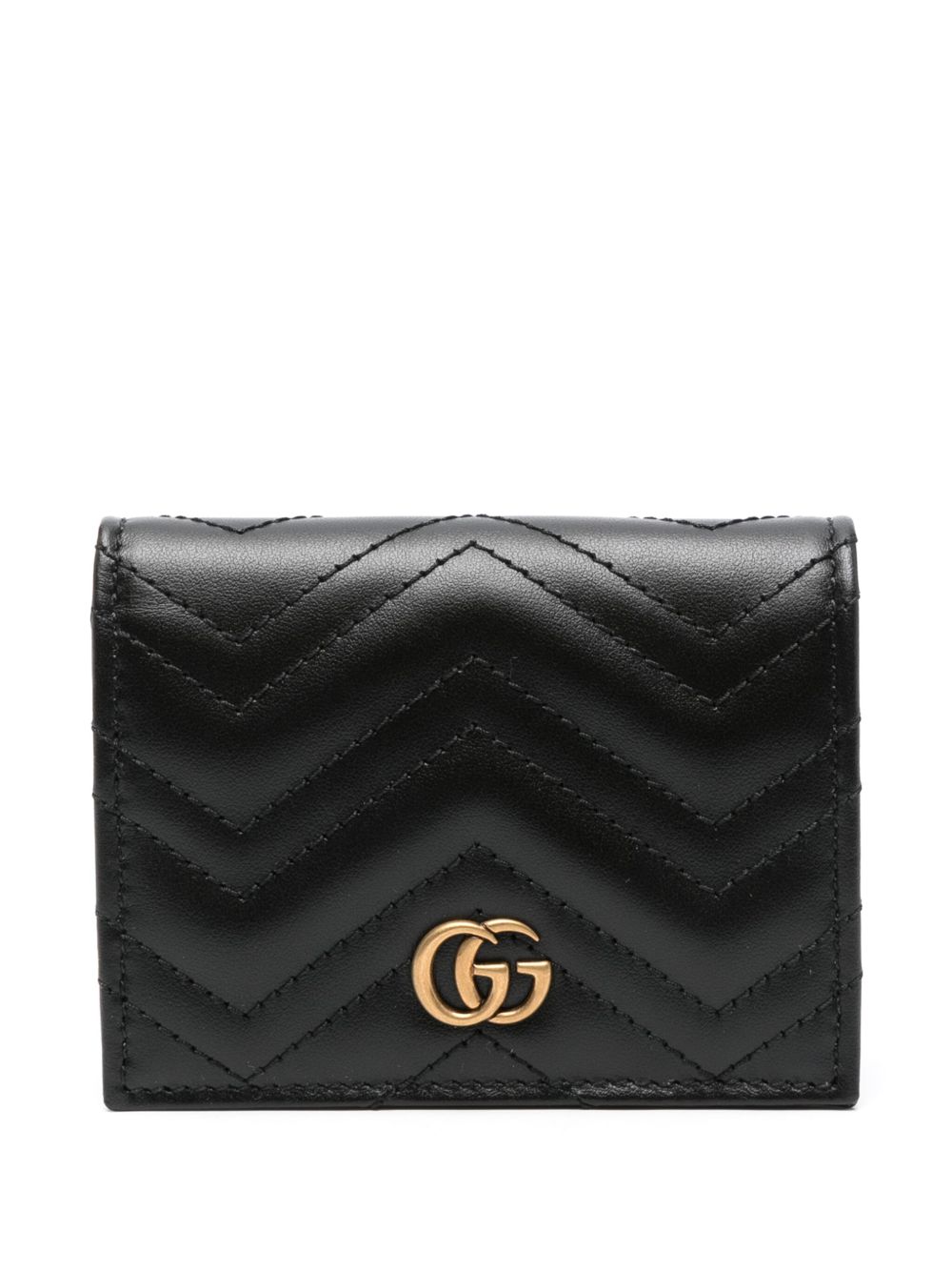 Gucci GG Marmont 皮质钱包 - 黑色