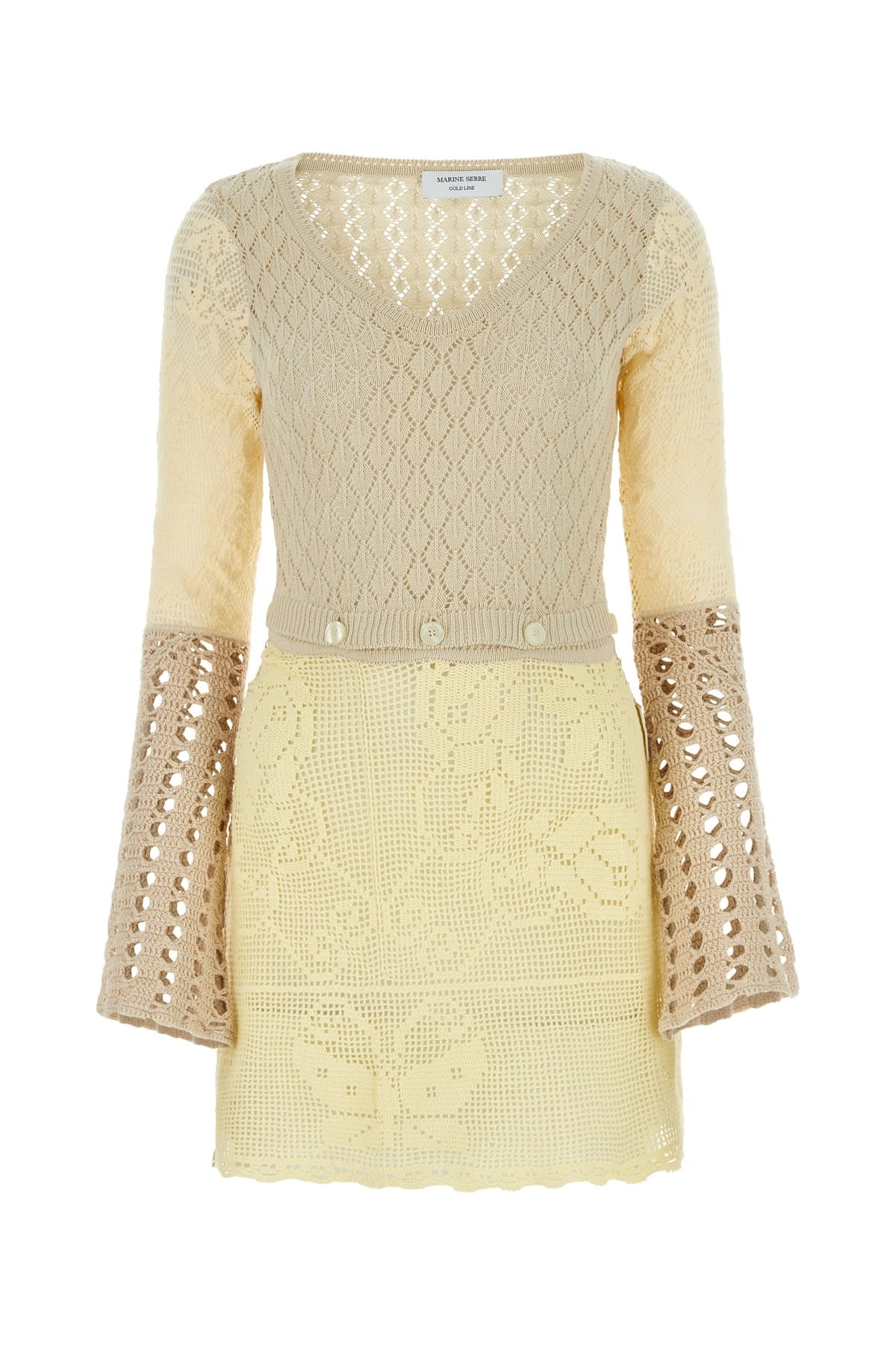 Marine Serre Multicolor Crochet Mini Dress