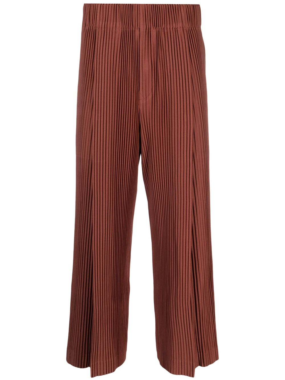 Homme Plissé Issey Miyake MC October 褶饰长裤 - 褐色