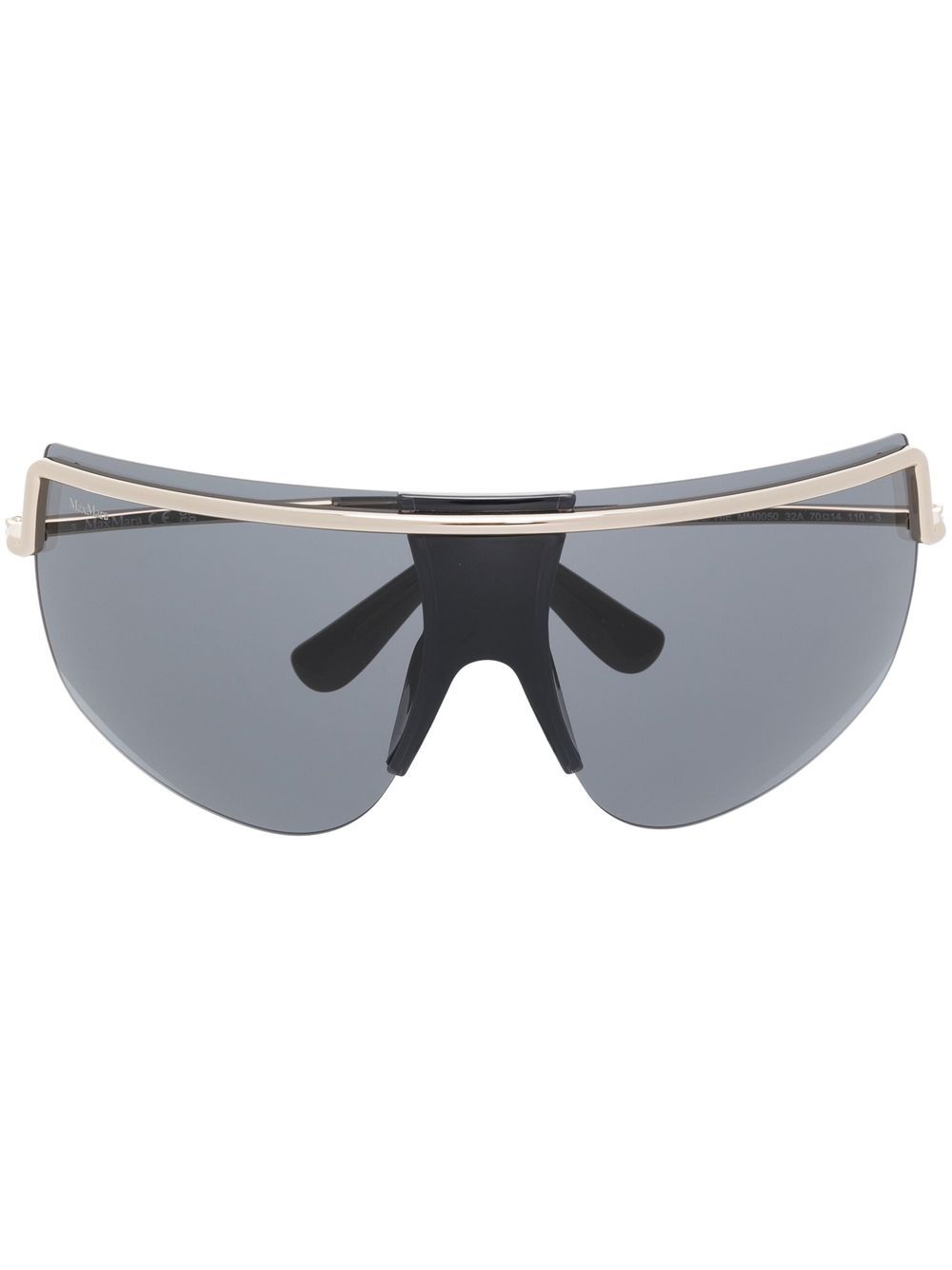 Max Mara Eyewear 超大款无框有色镜片太阳眼镜 - 黑色