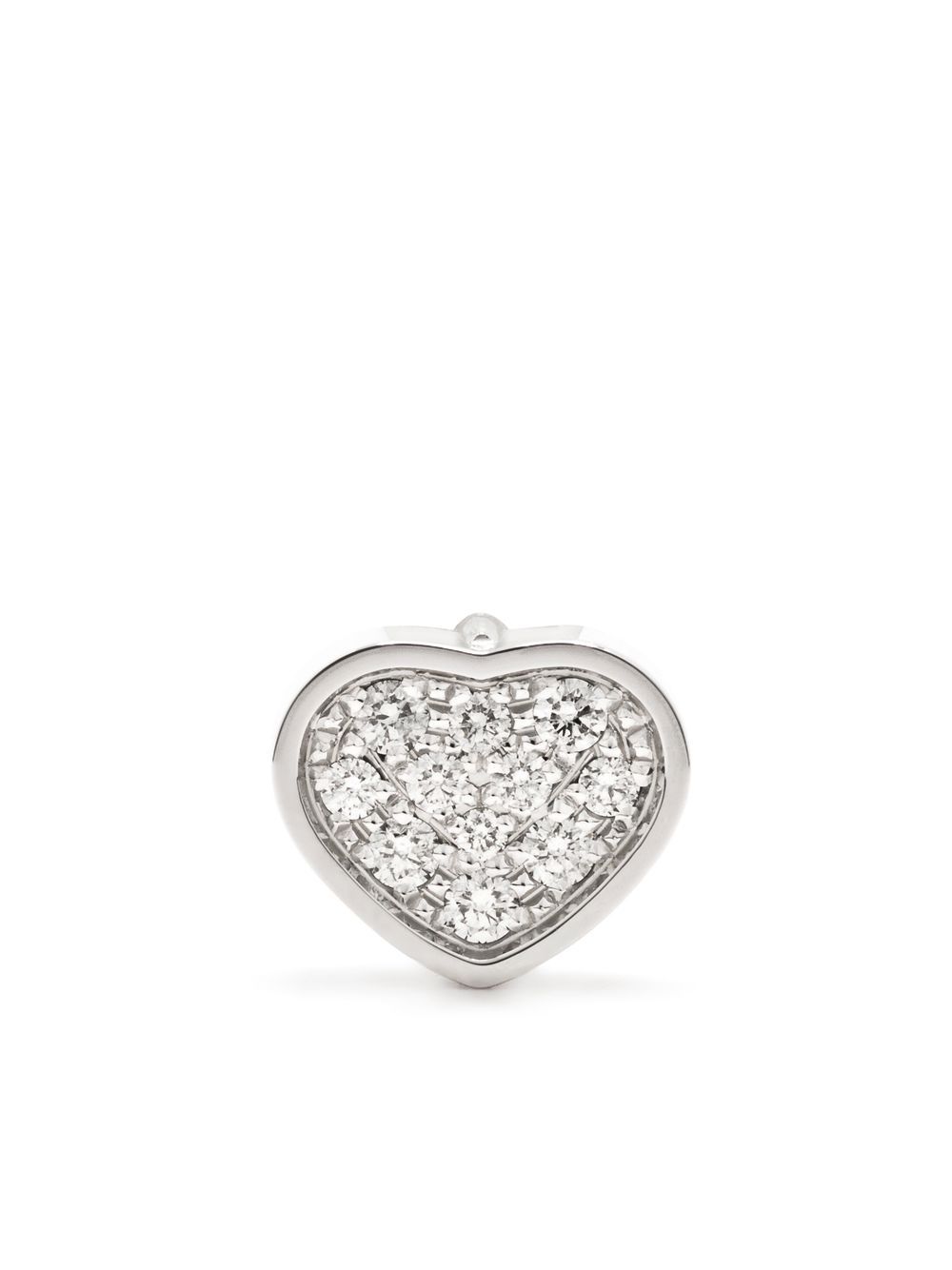 Chopard My Happy Heart 18K白金钻石耳钉 - 银色