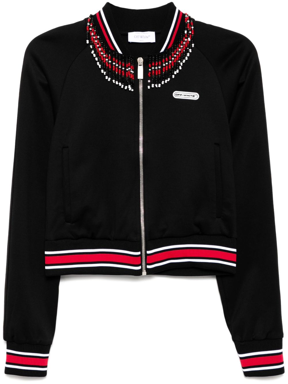 Off-White Embr off 贴花运动夹克 - 黑色
