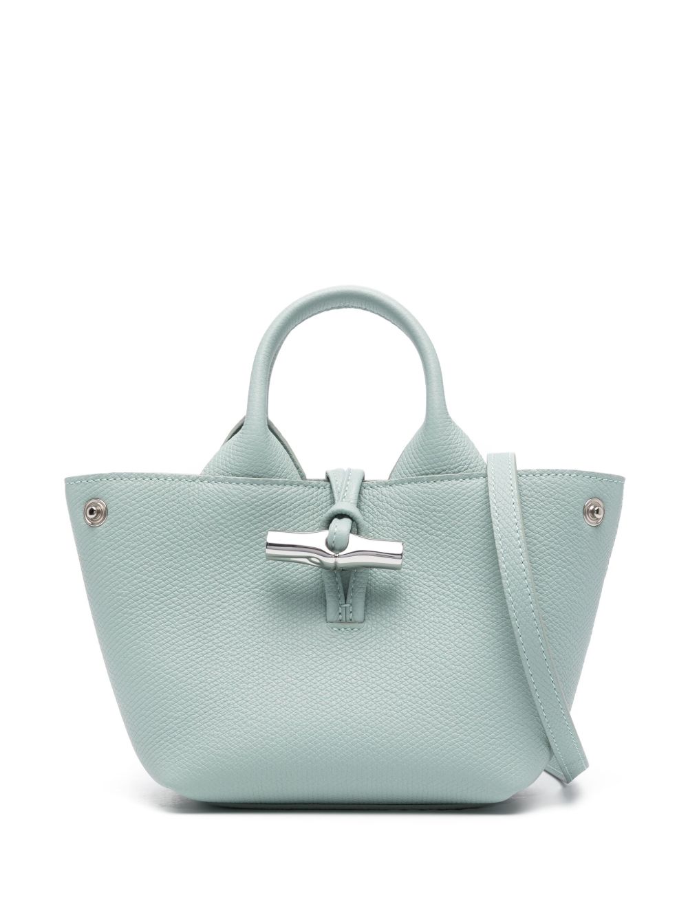Longchamp XS Le Roseau Essential 皮质水桶包 - 蓝色